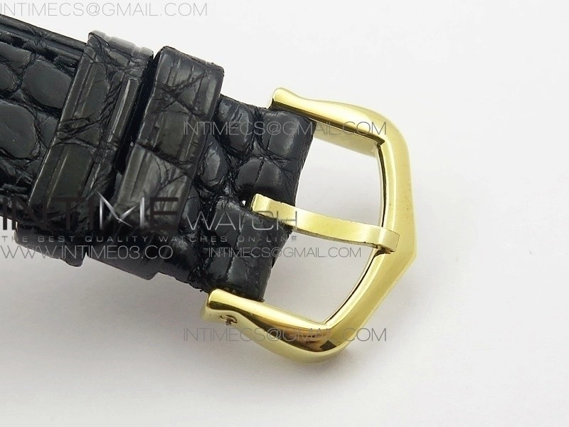 Ronde Solo de Cartier 29.5mm YG K11 1:1 Best Edition White Dial on Black Croco Leather Strap Ronda Quartz